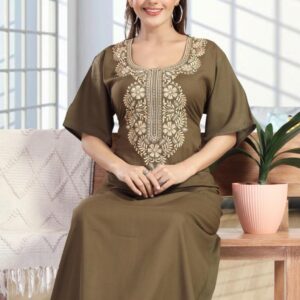 Round neck with embroidery kaftan