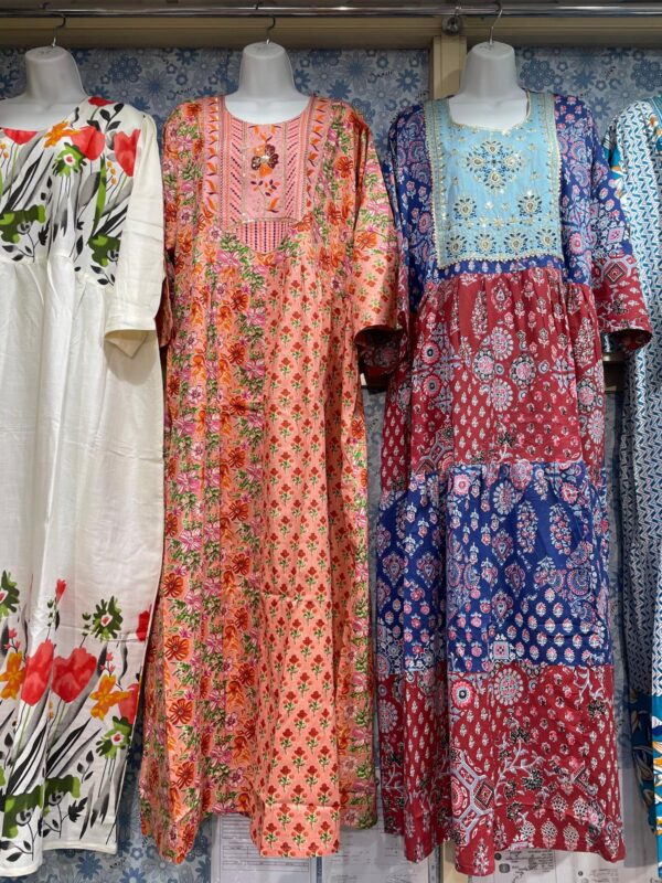 Floral printed design with full sleeves kaftan