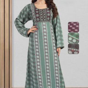Richly adorned with symmetrical vertical patterns Kaftan