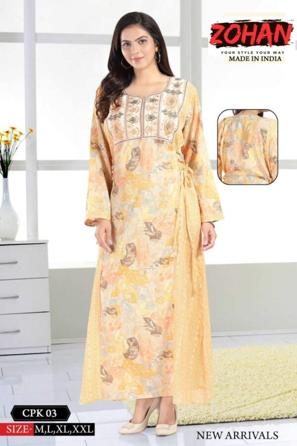 Round Neck design with front Embroidered stylish kaftan
