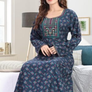 Floral Printed design with Embroidered kaftan