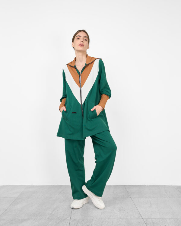 V-Edge Colorblock Tracksuit – Black, Green & Red - Image 9