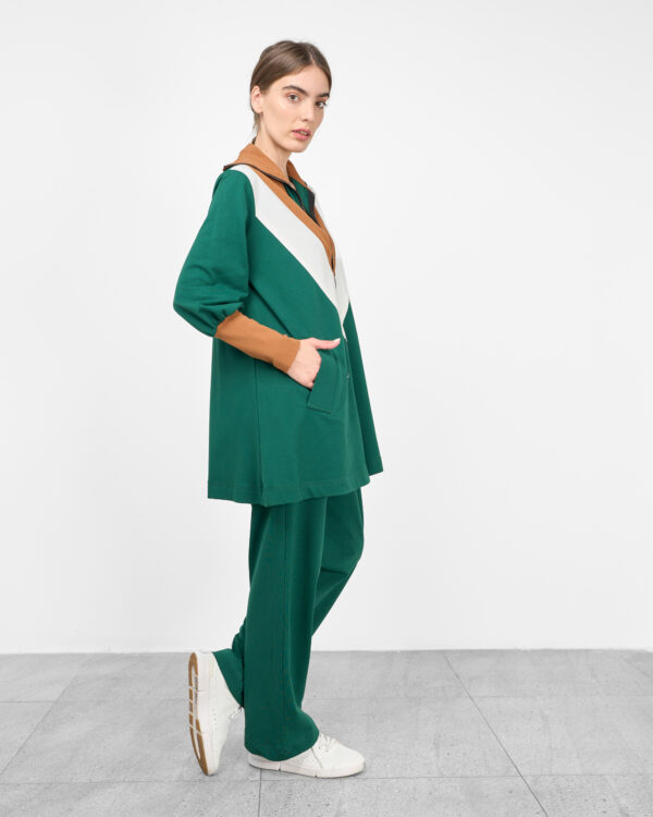 V-Edge Colorblock Tracksuit – Black, Green & Red - Image 8