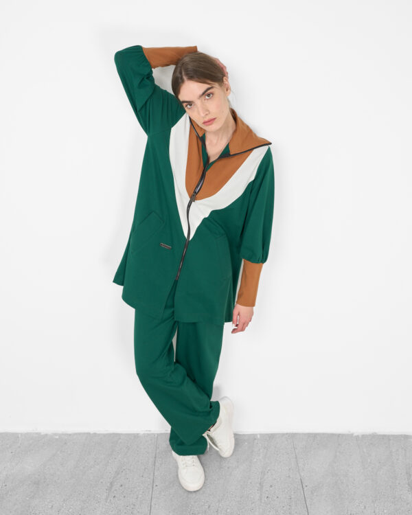 V-Edge Colorblock Tracksuit – Black, Green & Red - Image 7