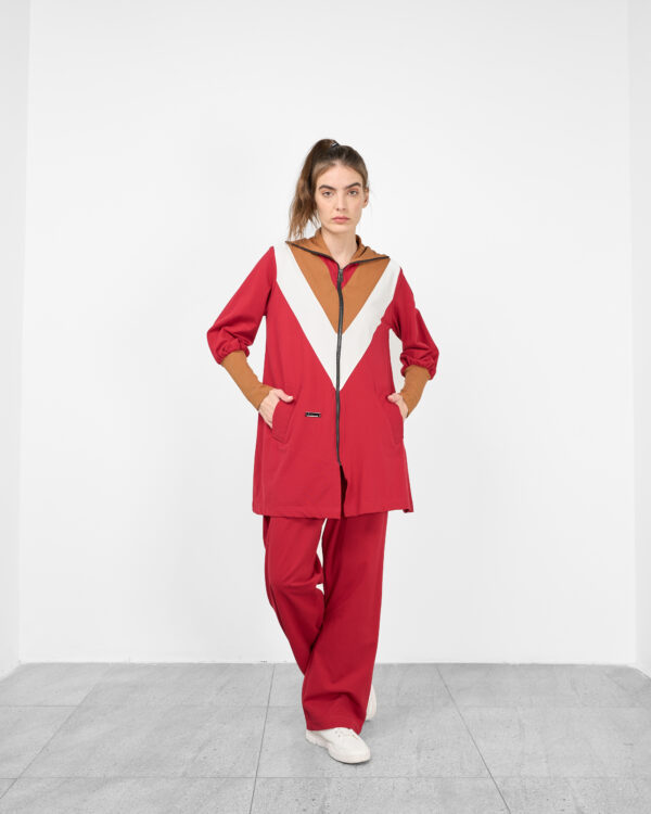 V-Edge Colorblock Tracksuit – Black, Green & Red - Image 4