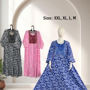 Round neck with embroidered design kaftan